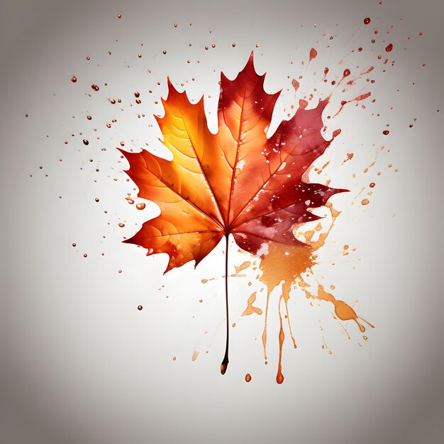 A maple leaf with the word autumn on it