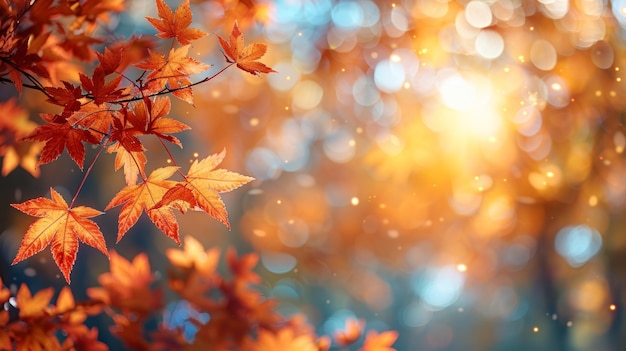 Maple leaves on an autumn background