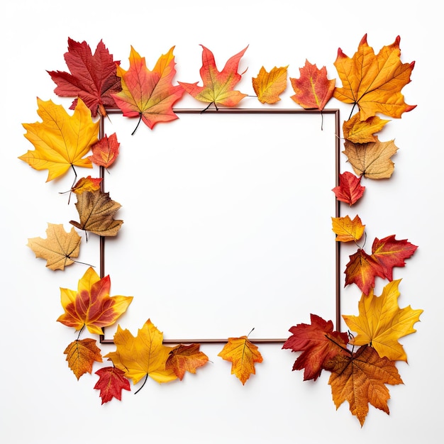 Maple Leaves Frame for Invites Decor Autumn Elegance