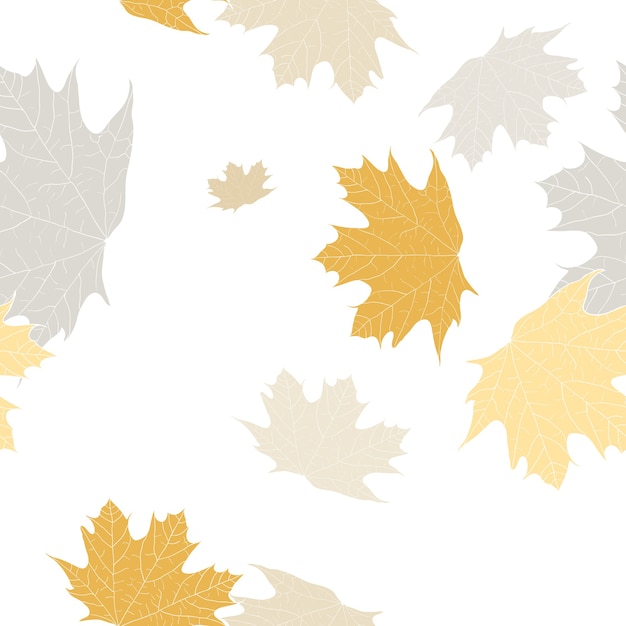 Maple leaves seamless pattern Autumn background