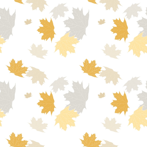 Maple leaves seamless pattern Autumn background