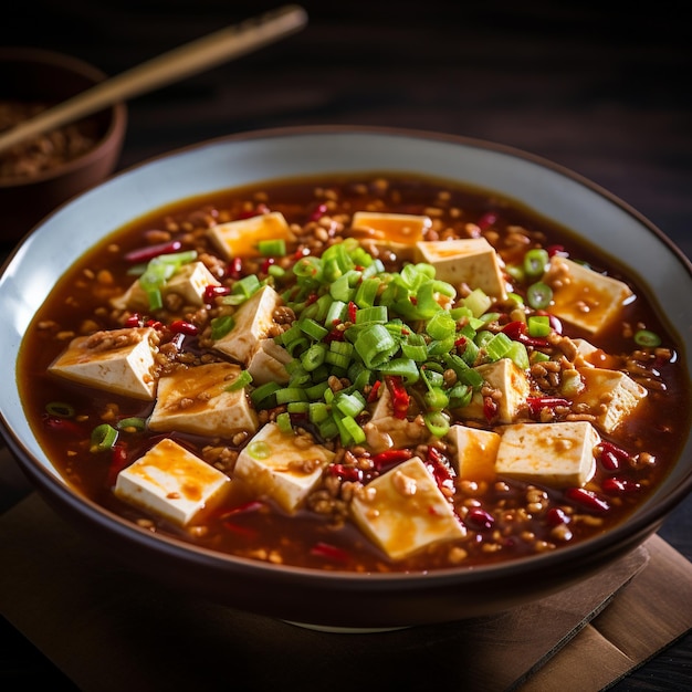 Photo mapo tofu flavorful and spicy sichuan delicacy