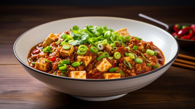 Photo mapo tofu flavorful and spicy sichuan delicacy