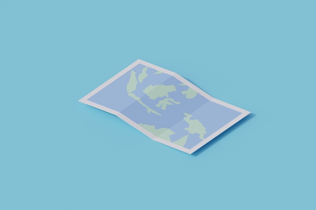 Maps single isolated object. 3d rendering