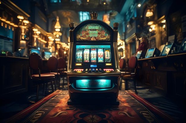 Maquina tragaperras Slot en un casino misterioso