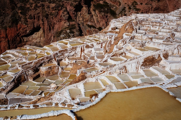 Maras salt ponds located at the Urubamba, Peru