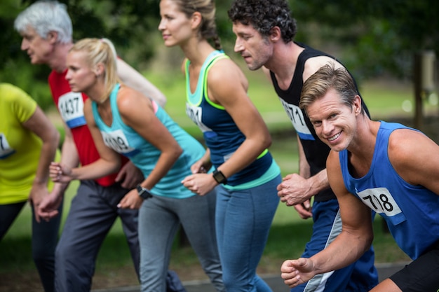 Marathon athletes on the starting line