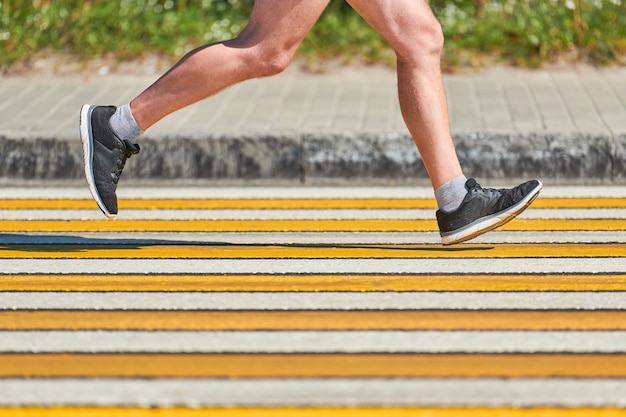 Marathon runners in the city