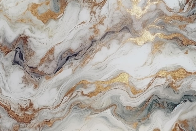Мраморный абстрактный акриловый фон Мраморное произведение искусства текстура Агат волнистый узор Золотой порошок