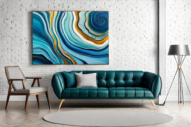 Marble abstract acrylic painting in the interior of the room Marbling artwork texture