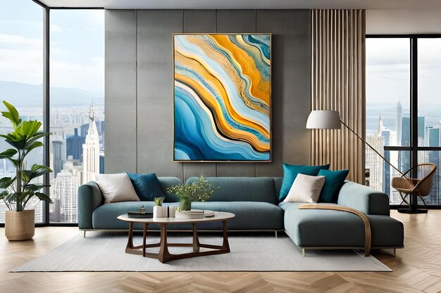 Marble abstract acrylic painting in the interior of the room Marbling artwork texture