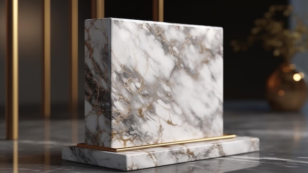 A marble background adds a touch of luxury and elegance to this tabletop sign holder mockup