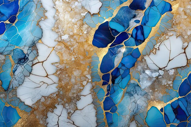 marble background digital art marbling texture blue gold