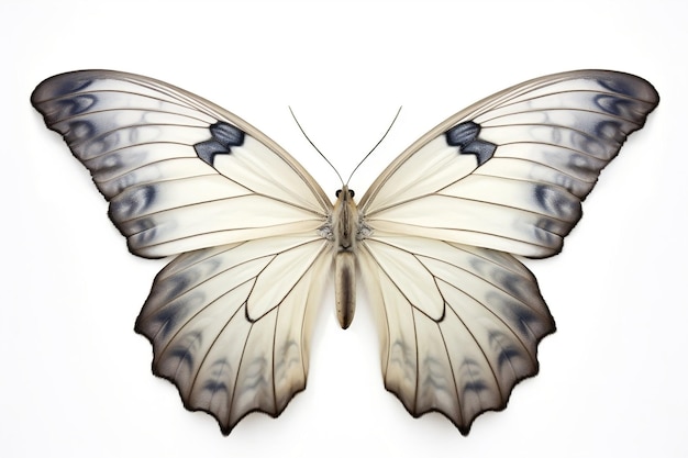 Marble Butterfly Wings Isolated on White Background Generative AI