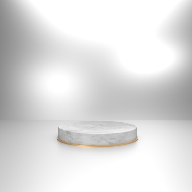 marble circle stage with silver background for product showcase