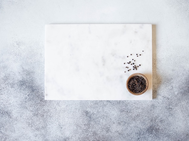 Marble cutting board with spices