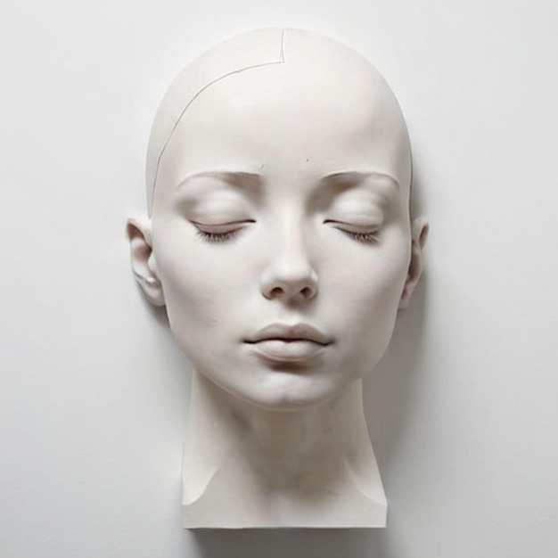 Photo marble female face sculpture