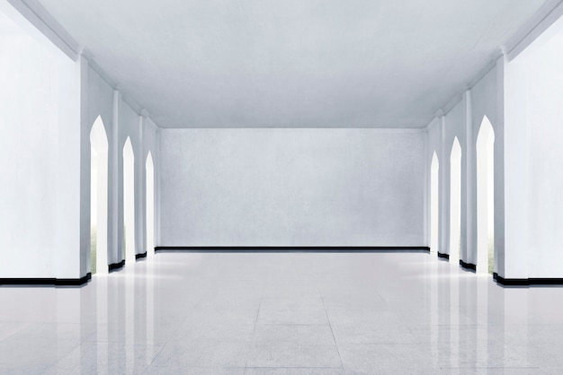 Marble floor and white wall