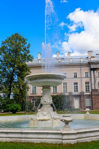 Marble fountainvase in Catherine park at Tsarskoye Selo in Pushkin Russia