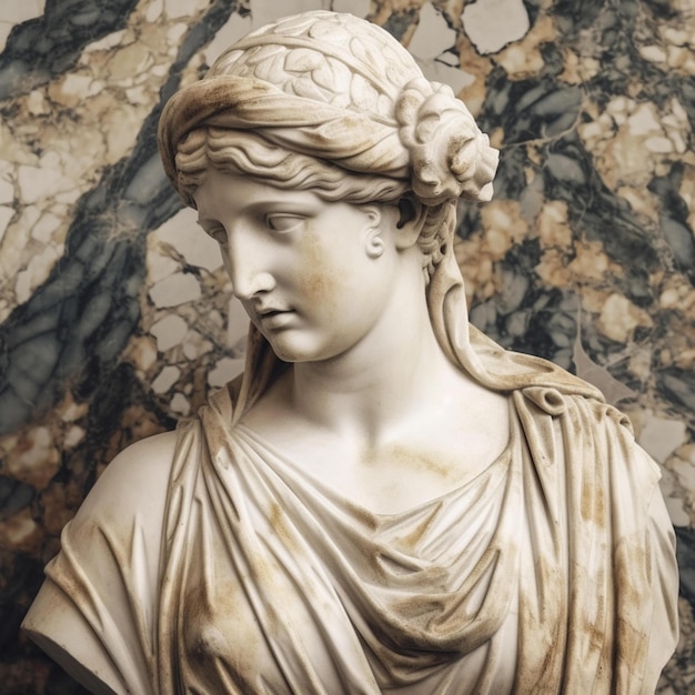 Marble goddess bust