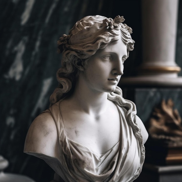 Marble goddess bust