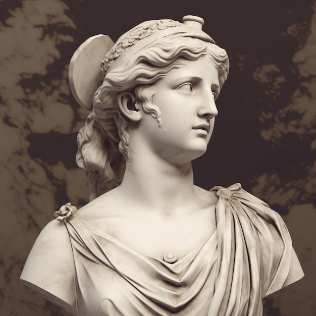 Marble goddess bust