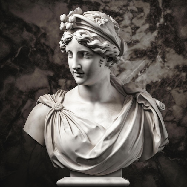 Marble goddess bust