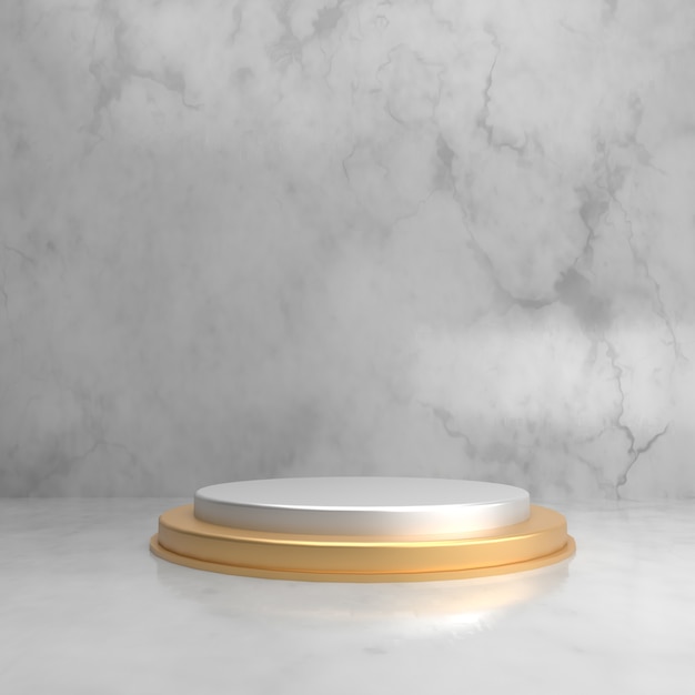 Marble and gold 3d background stage for product showcase