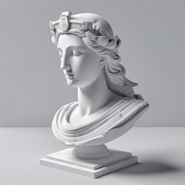 大理石のギリシャの女神アイの胸像