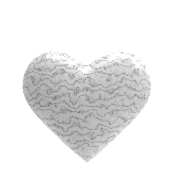 흰색 배경 3D 일러스트 레이 션에 고립 된 대리석 심장 아이콘