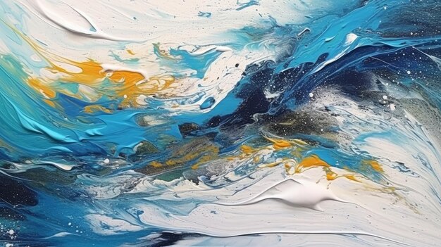 Marble ink abstract painting with a sense of movement and energy ai generated