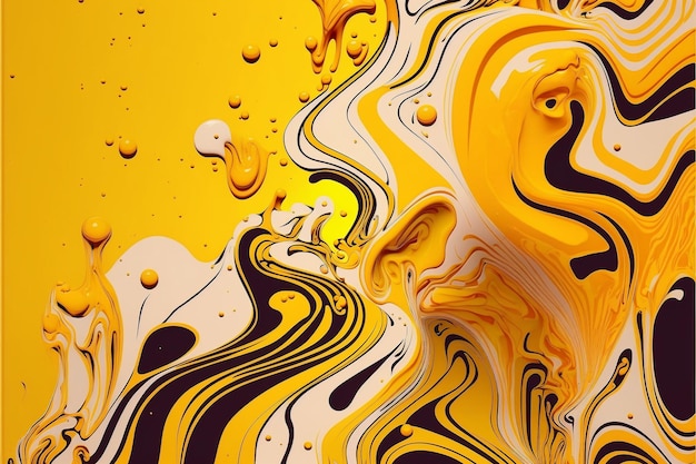 Marble ink colorful yellow marble pattern texture creative digital illustration painting