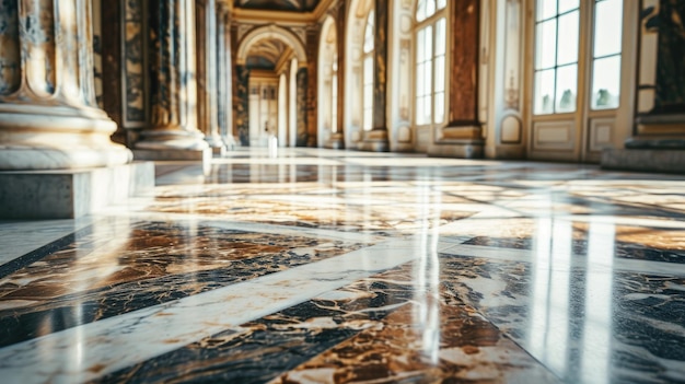 Foto interno in marmo della sala reale pavimento del museo sfondo carta da parati