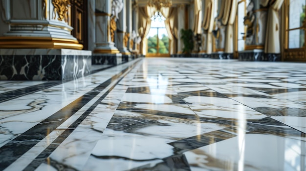 Foto interno in marmo della sala reale pavimento del museo sfondo carta da parati