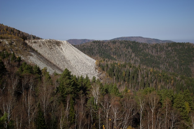 Marble mining in the mountains.