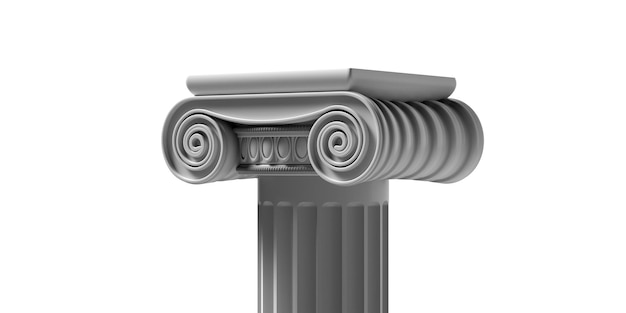 Marble pillar column classic greek isolated against white background 3d illustration