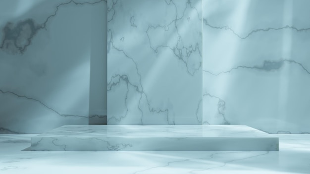 美容製品の大理石の表彰台大理石の壁と床の 3 d レンダリング