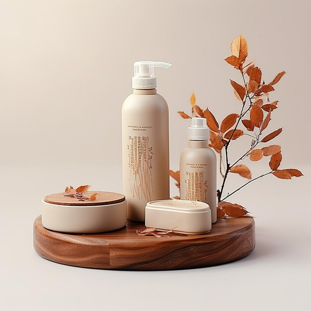 Photo marble podium cosmetic display product stand with water reflection and nature