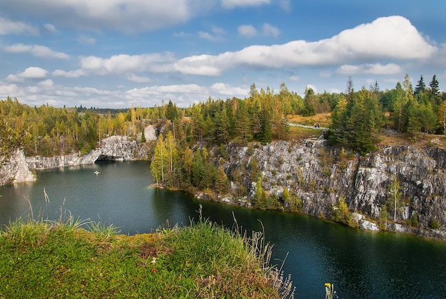 Photo marble quarry ruskeala reserve