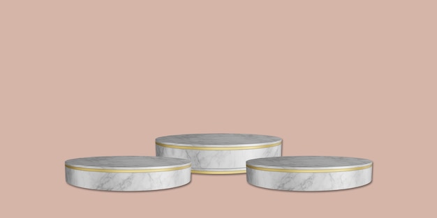 Marble stand and trophy stand Backdrop pink 3d illustration