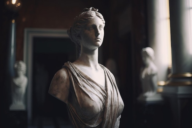 Marble statue antique museum Generate Ai