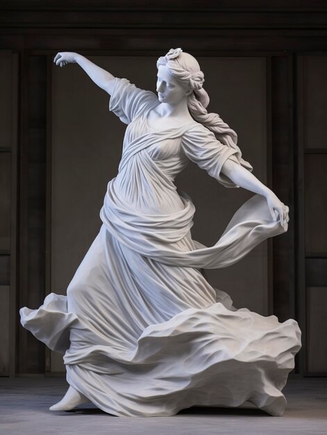 Marble statue of a ballerina Generative AI