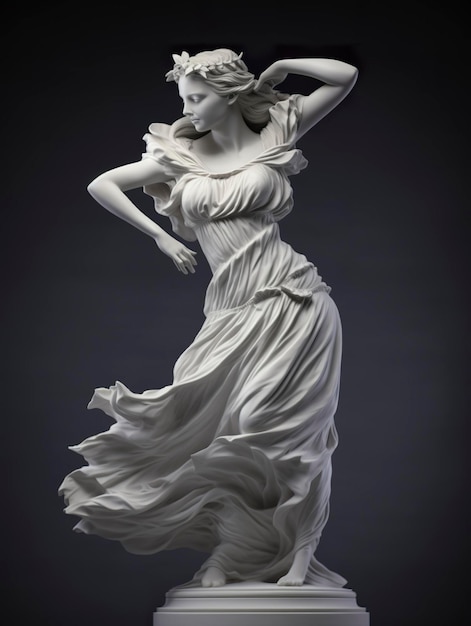 Marble statue of a ballerina Generative AI