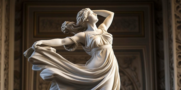 Foto statua in marmo di una ballerina