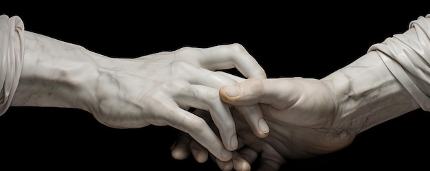 Marble Statue Hands Touching Realistic