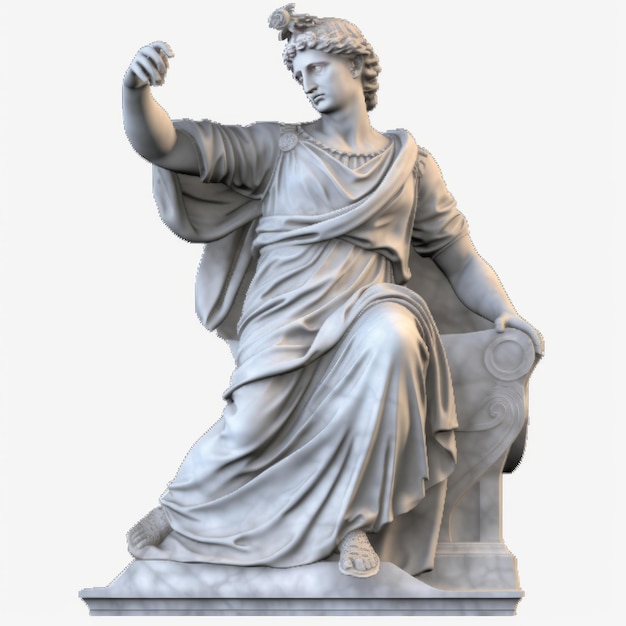 marble statue isolated on transparent background