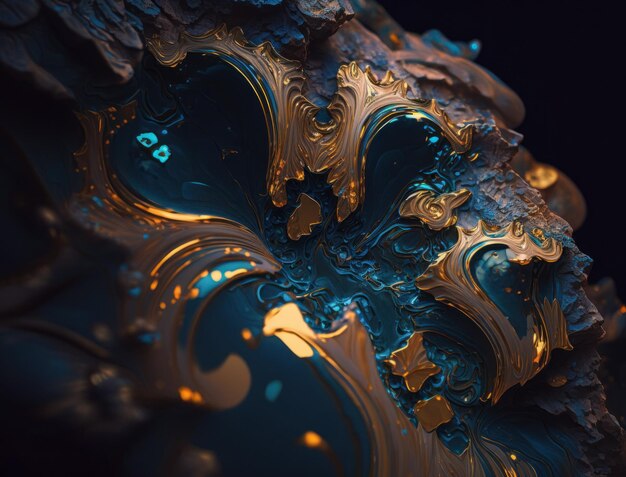Фоновый материал текстуры мраморного камня с золотом, созданный с помощью технологии генеративного искусственного интеллекта
