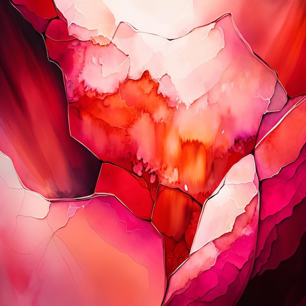 Marble texture in red colors background Generative AI
