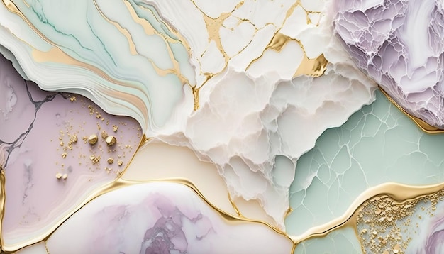 Marble Texture in Soft Pastel Colors with Gold