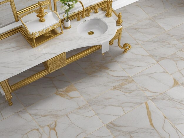 Photo marble tiles with gold texture